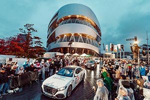 The 140 Festival': Around 15,000 guests celebrated the return of the S-Class models Bertha, Carl and Gottlieb and the world premiere of the Mercedes-AMG GT SUV at the Mercedes-Benz Museum